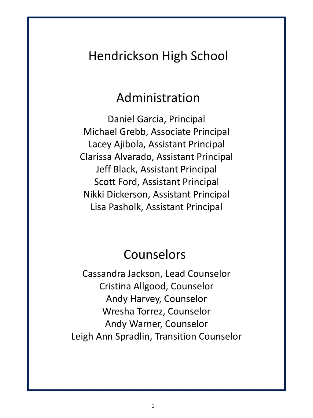 hendrickson high school