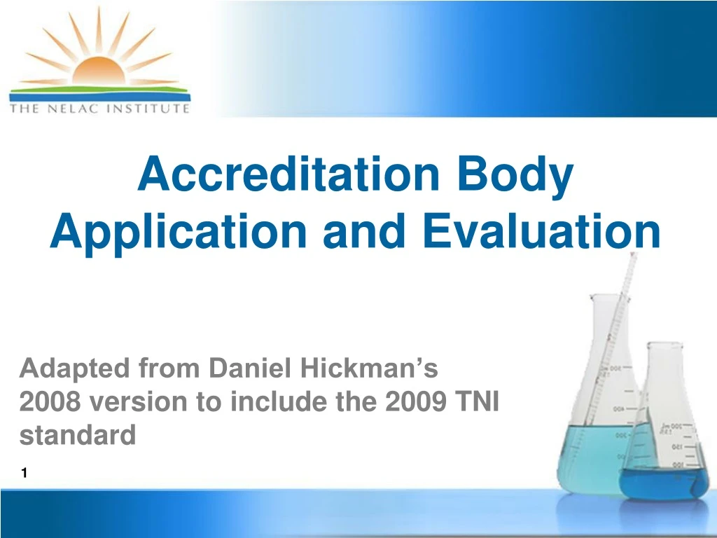 accreditation body application and evaluation