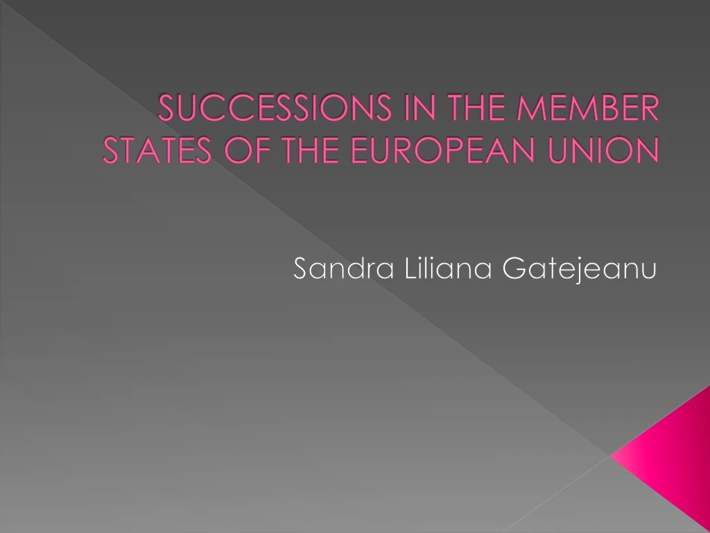 successions in the member states of the european union