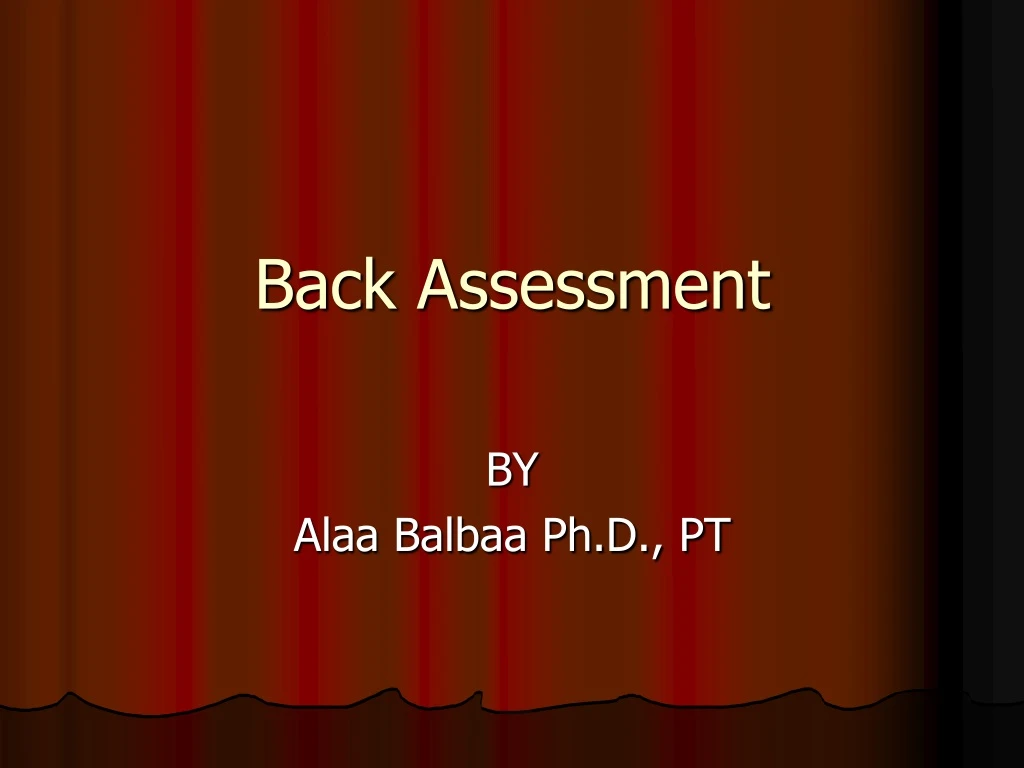 back assessment