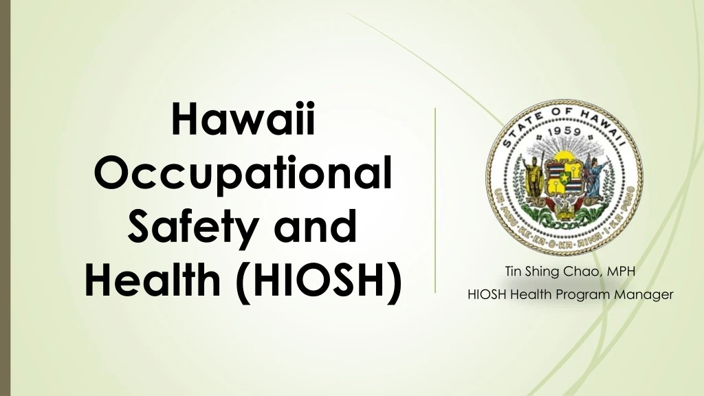 hawaii occupational safety and health hiosh