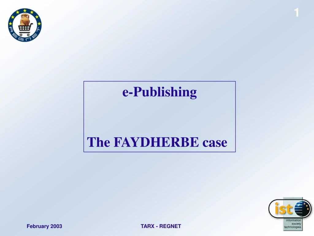 e publishing the faydherbe case
