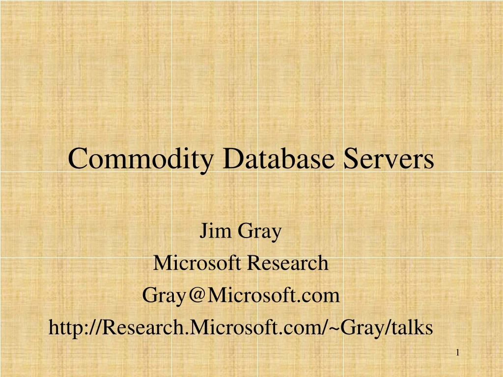 commodity database servers