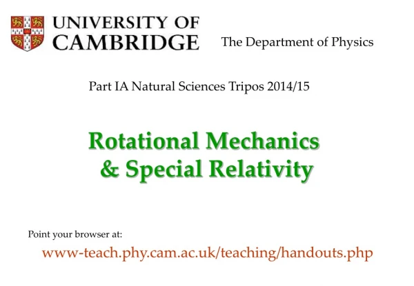 Rotational Mechanics  &amp; Special Relativity