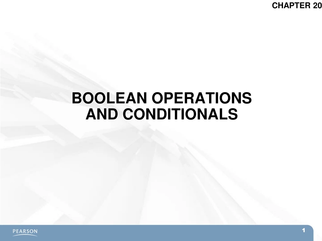 boolean operations and conditionals