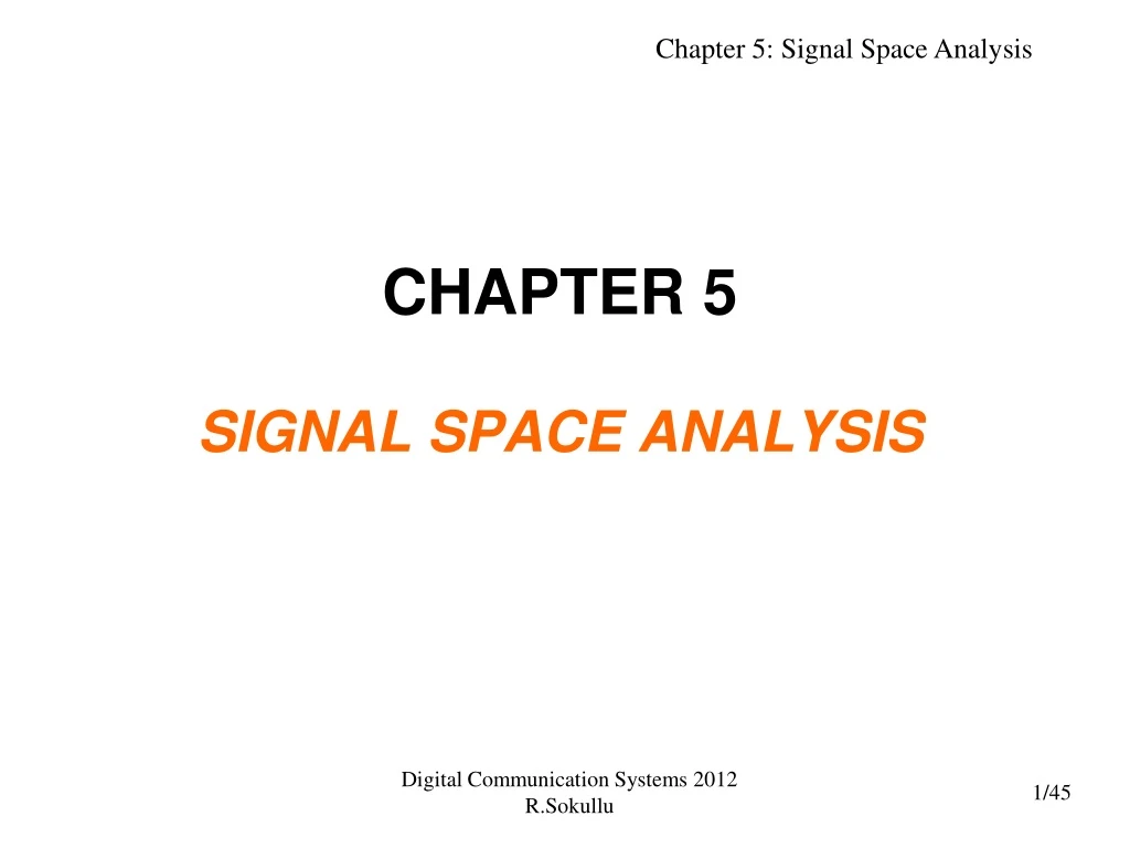 chapter 5 signal space analysis