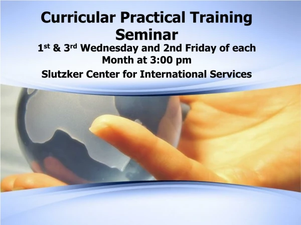 Curricular Practical Training Seminar