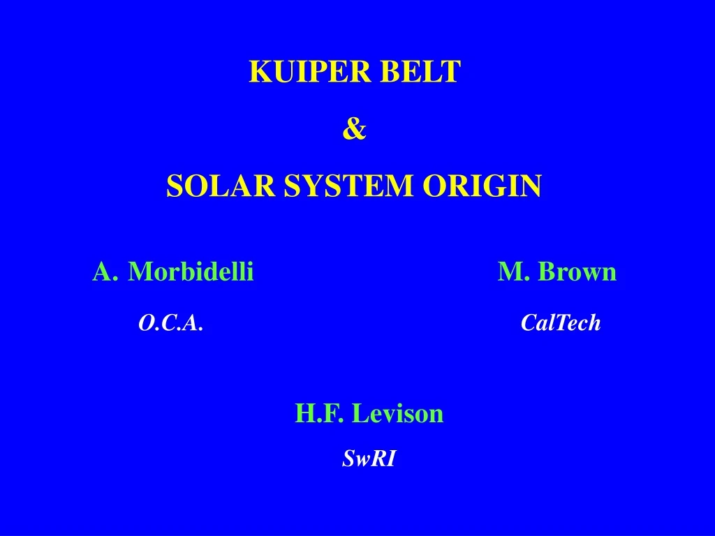 kuiper belt solar system origin