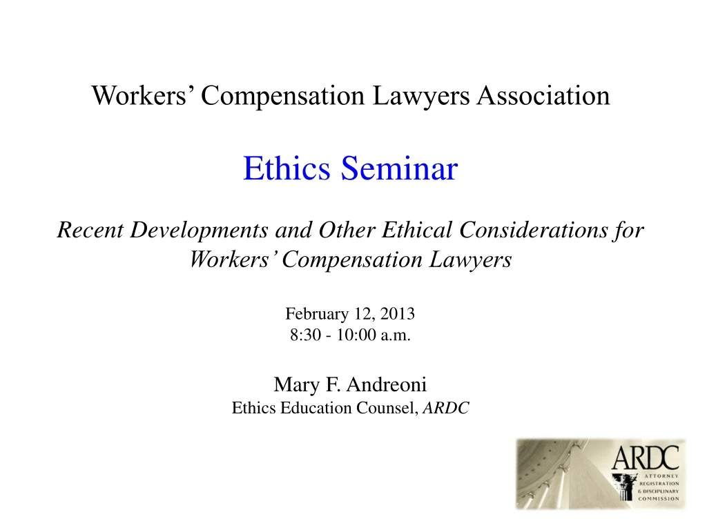 workers compensation lawyers association ethics