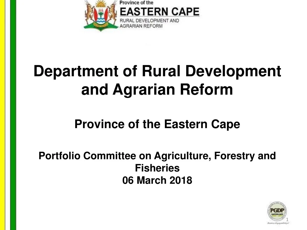 department of rural development and agrarian