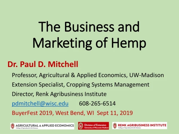 The Business and Marketing of Hemp