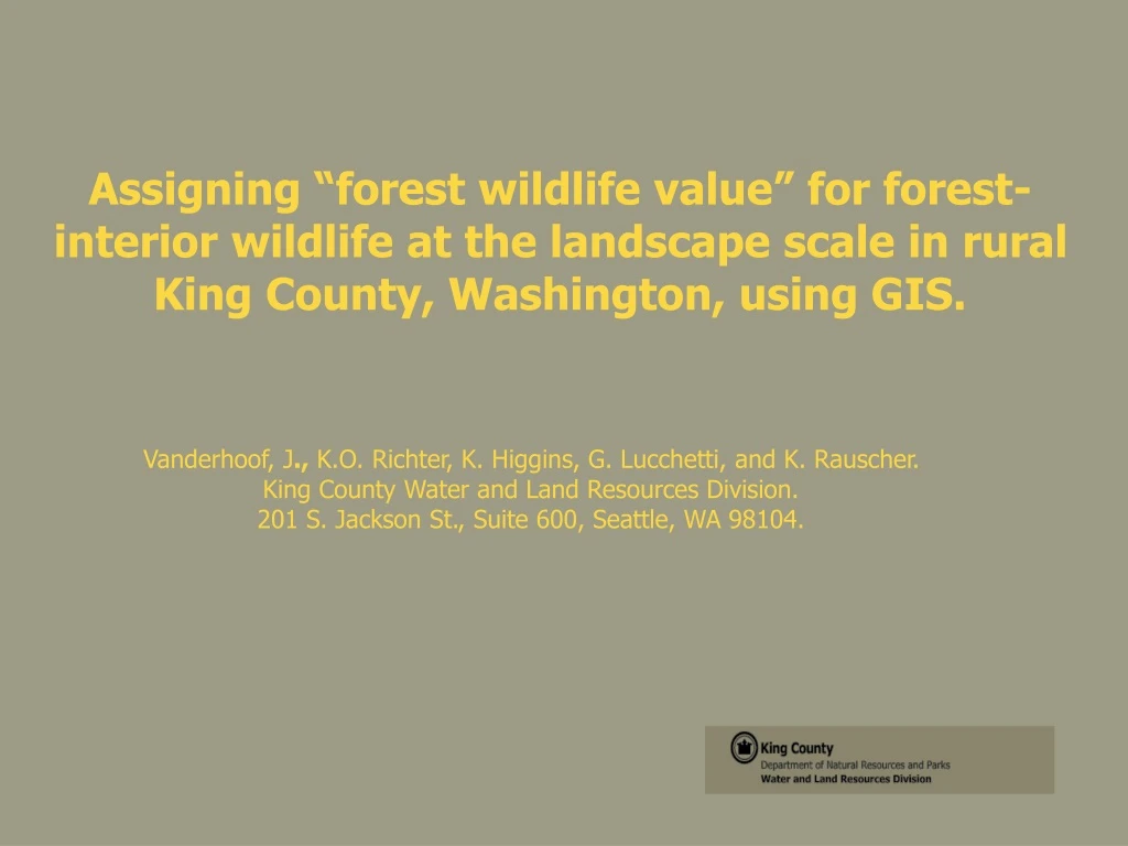 assigning forest wildlife value for forest