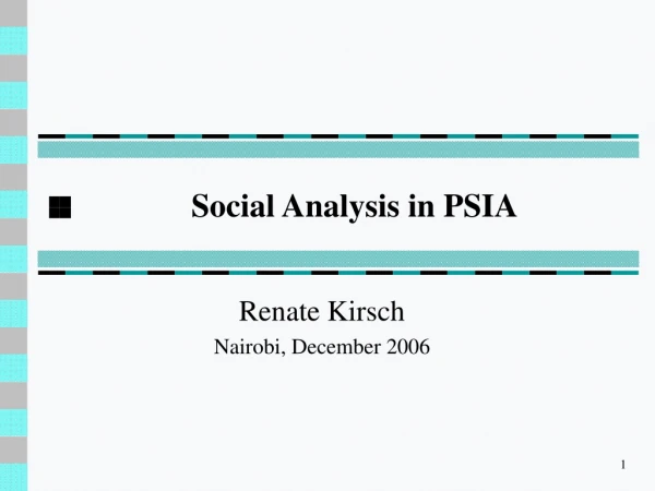 Social Analysis in PSIA