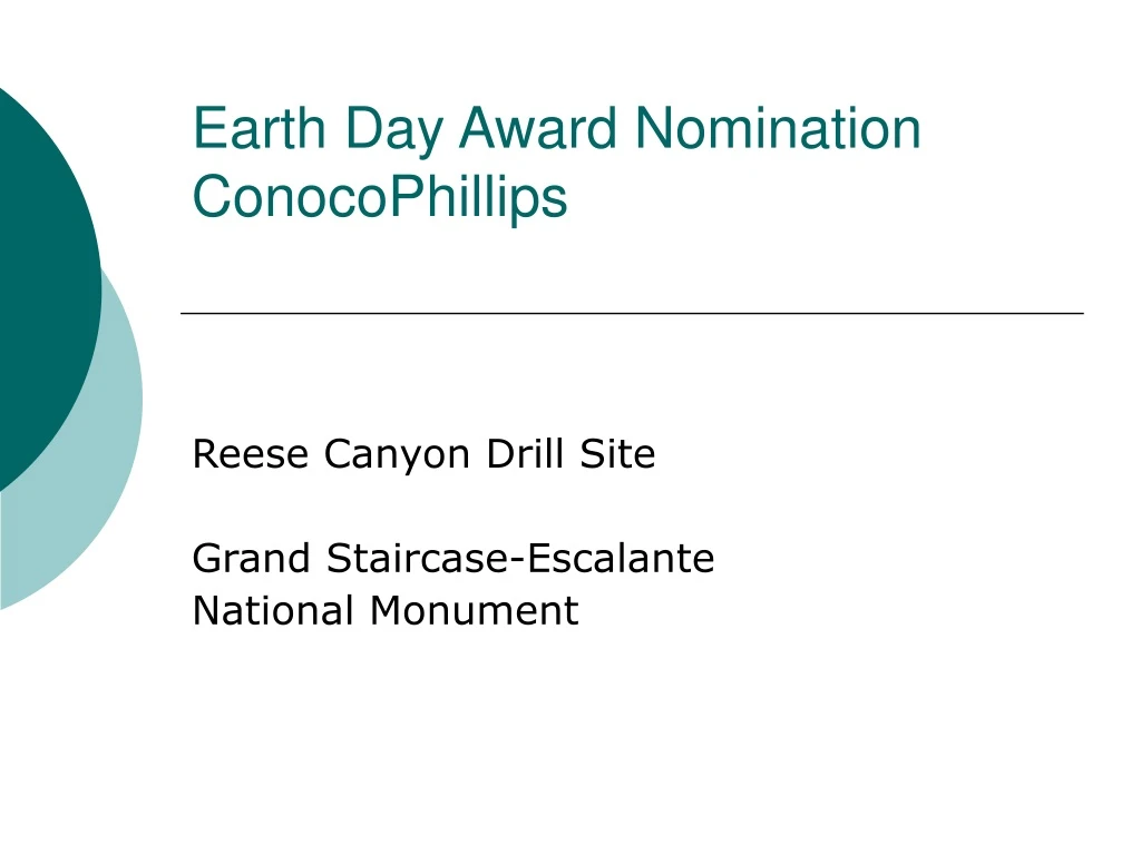 earth day award nomination conocophillips
