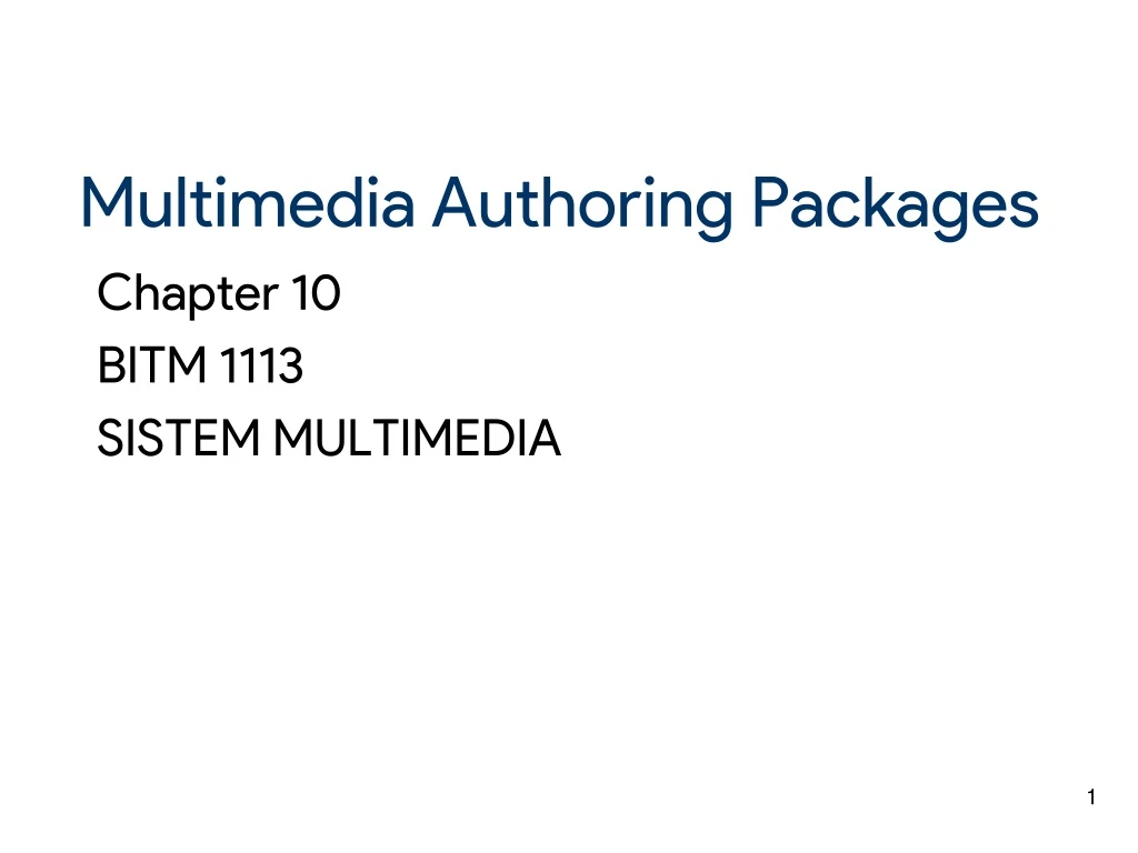 multimedia authoring packages