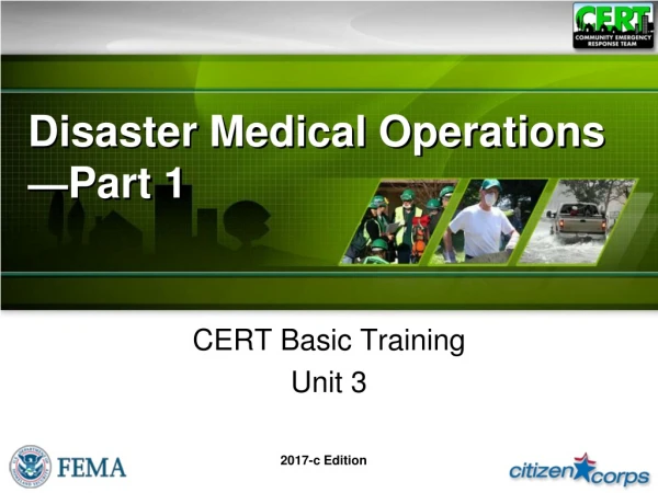 Disaster Medical Operations   — Part 1
