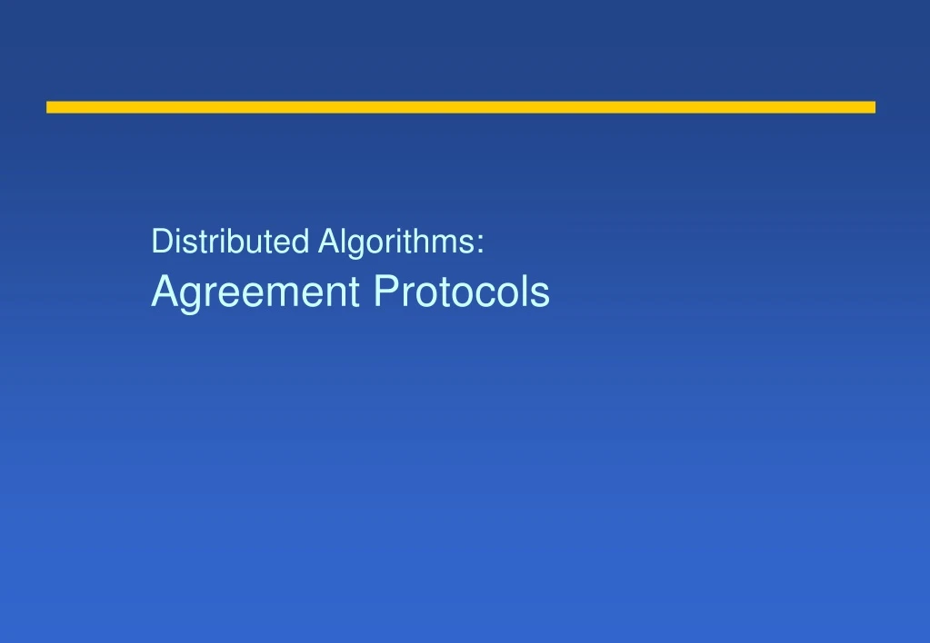 distributed algorithms agreement protocols