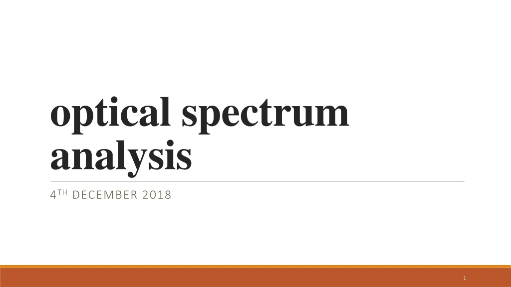 optical spectrum analysis
