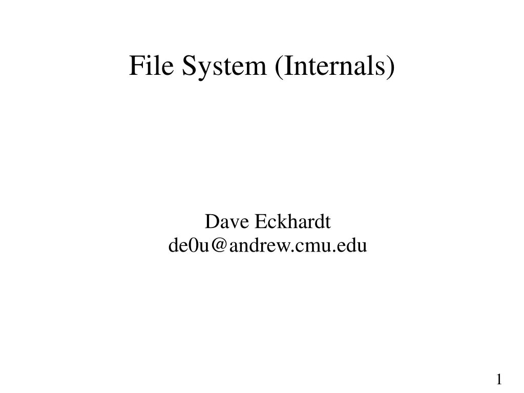 dave eckhardt de0u@andrew cmu edu