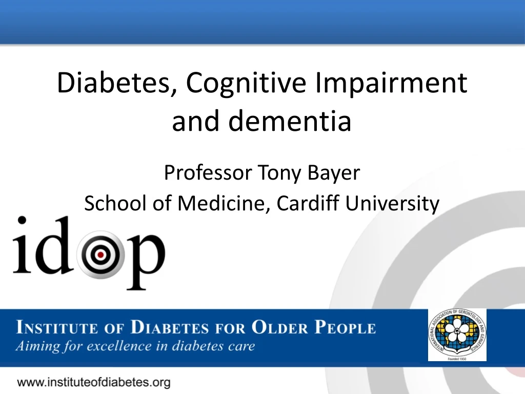 diabetes cognitive impairment and dementia