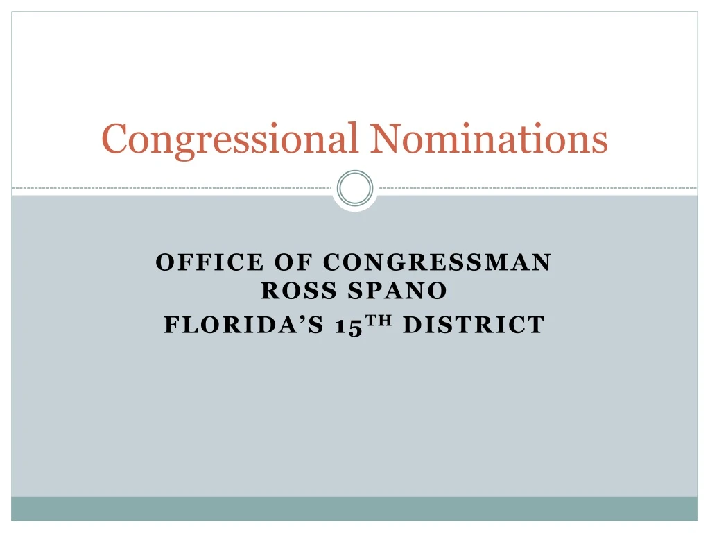 congressional nominations