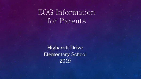 EOG Information  for Parents