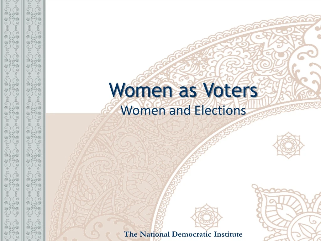 women as voters women and elections