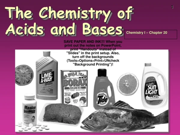 The Chemistry of Acids and Bases