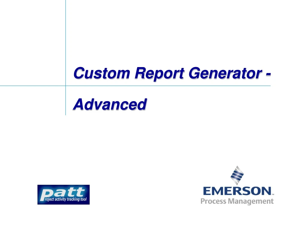 custom report generator advanced