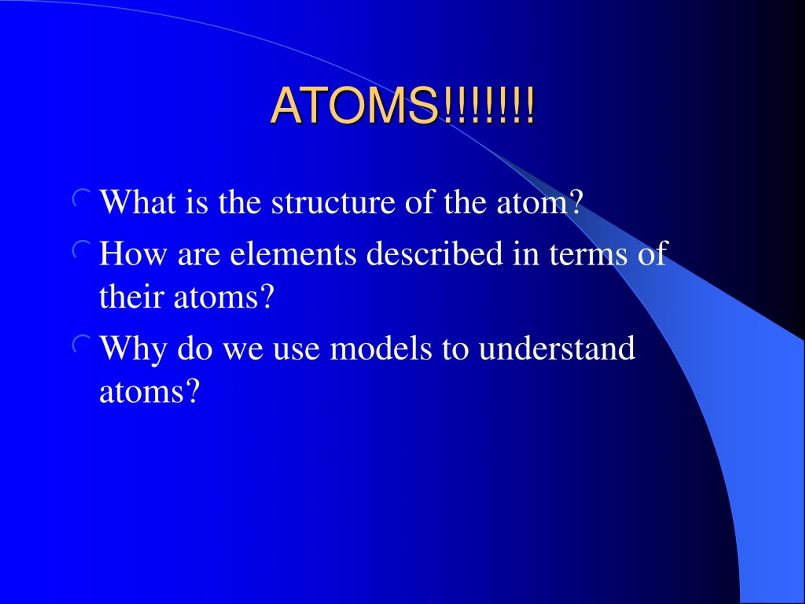 Atoms: Structure, Charges, and Models - slide 1