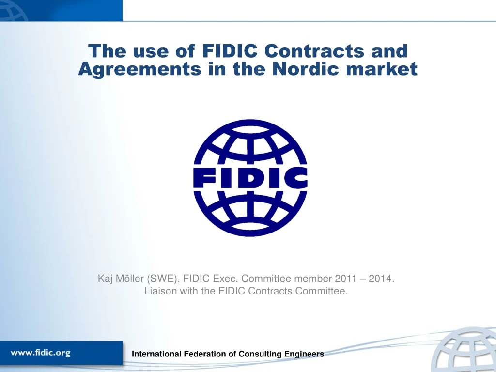 the use of fidic contracts and agreements