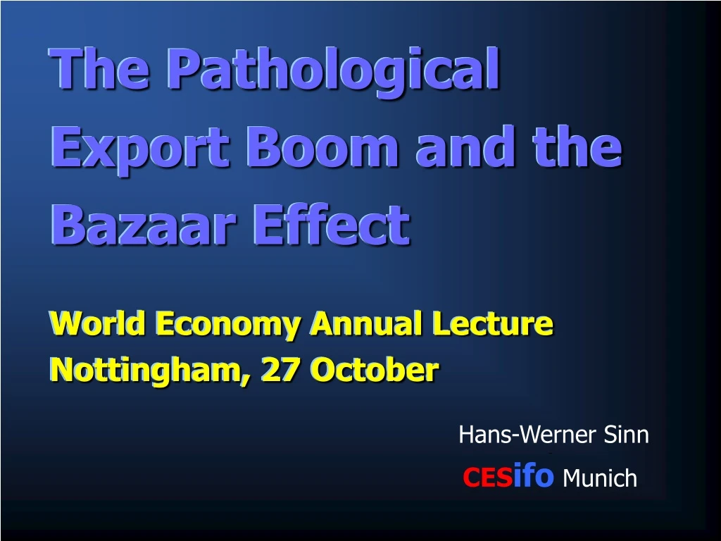 the pathological export boom and the bazaar effect