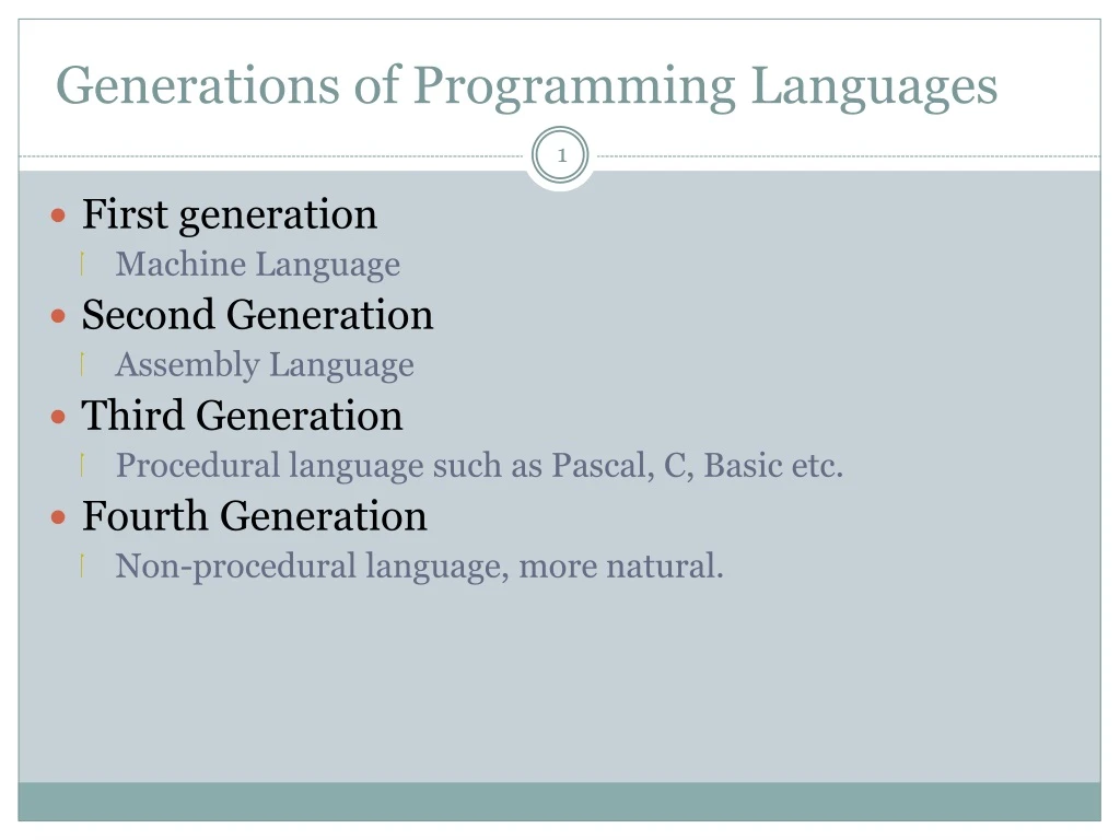 generations of programming languages