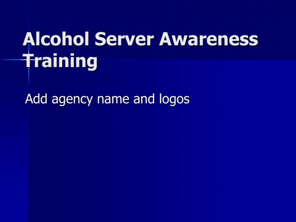 Alcohol Server Awareness Training