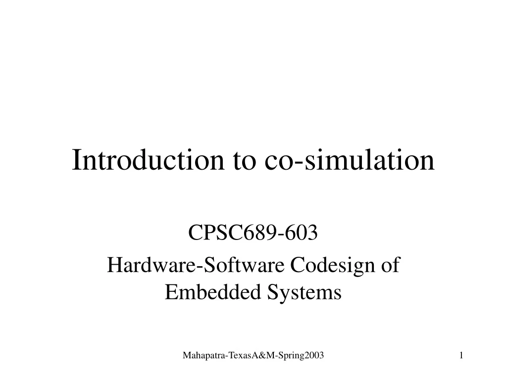 introduction to co simulation
