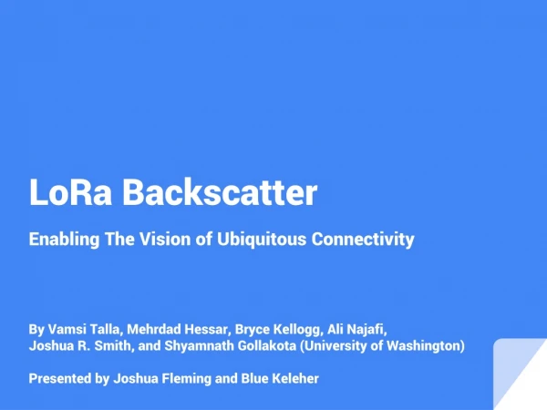 lora backscatter