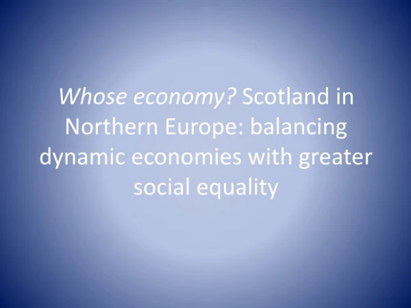 Whose Economy?  Poverty and Inequality