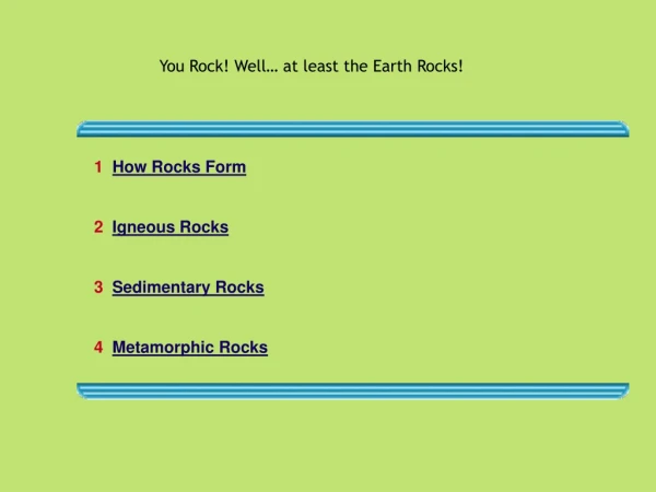 1 How Rocks Form