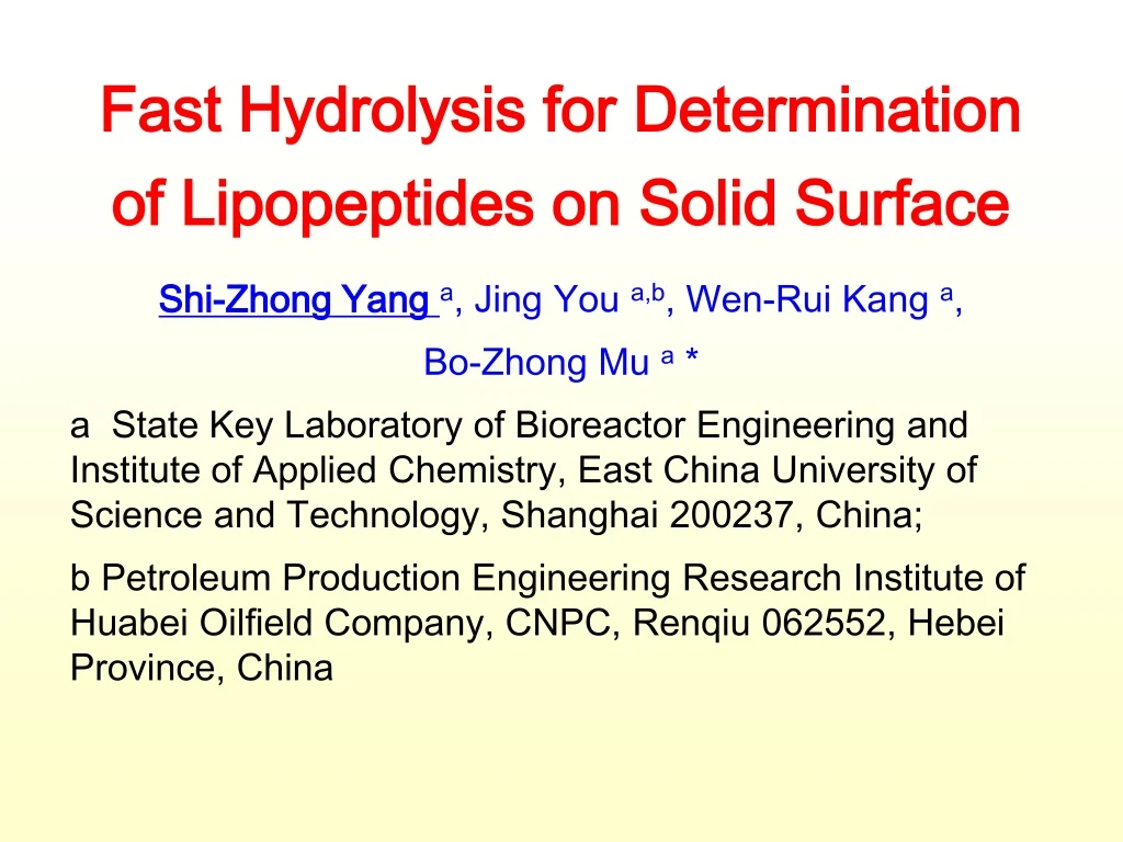 fast hydrolysis for determination of lipopeptides