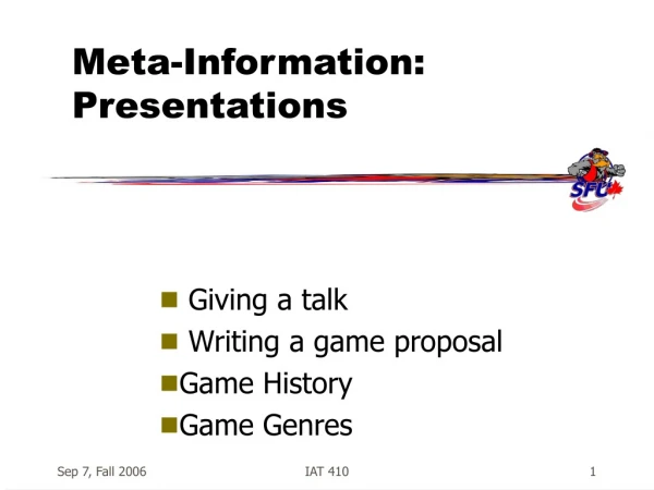Meta-Information: Presentations