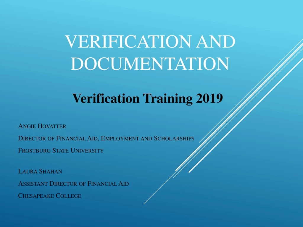 verification and documentation