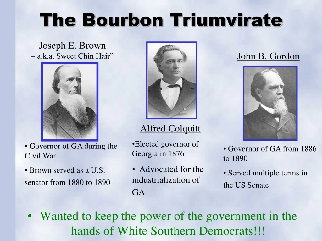 the bourbon triumvirate