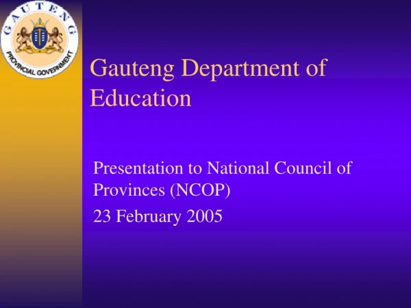 Gauteng Department of Education