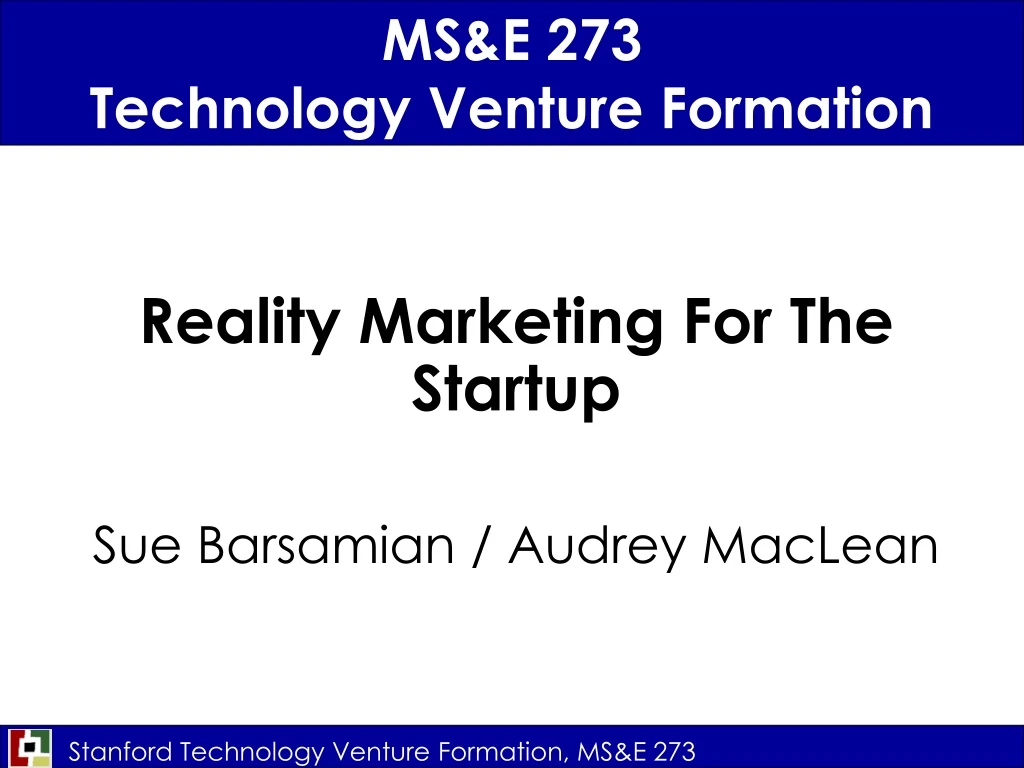 ms e 273 technology venture formation