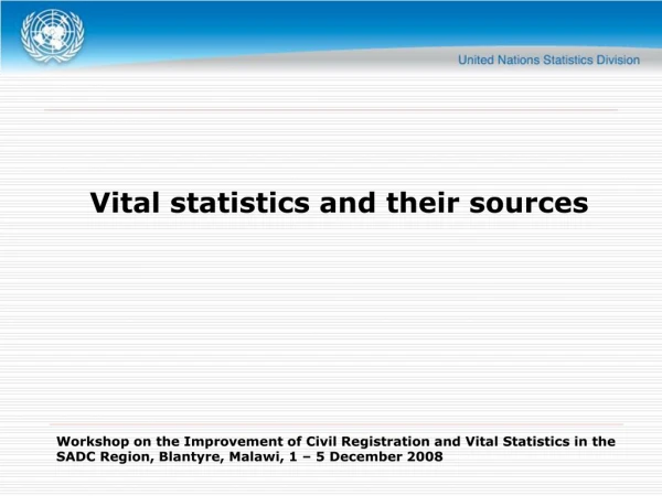 Vital statistics and their sources