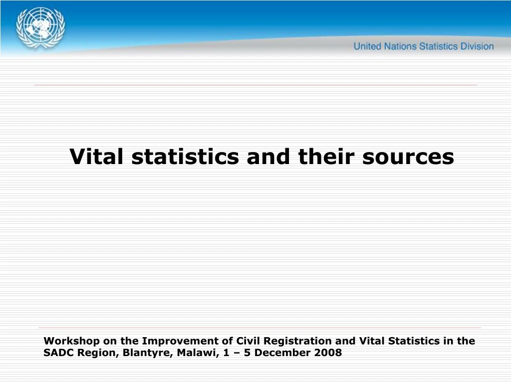 vital statistics and their sources