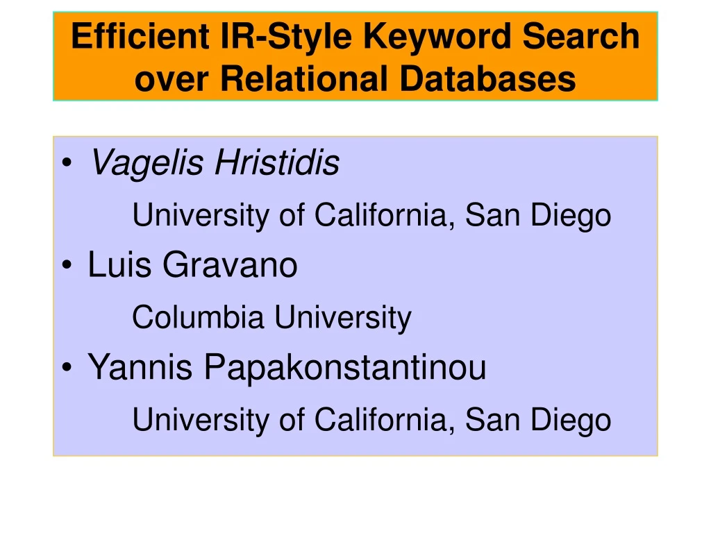 efficient ir style keyword search over relational databases