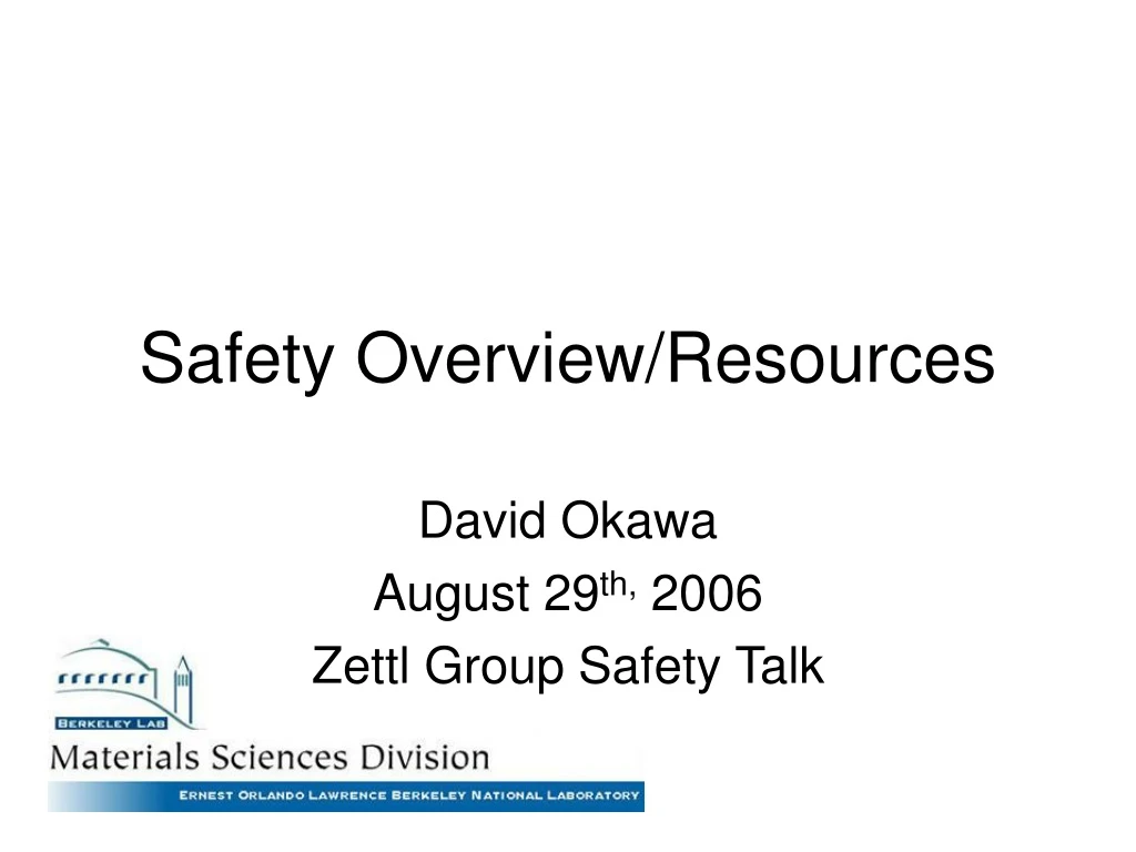 safety overview resources