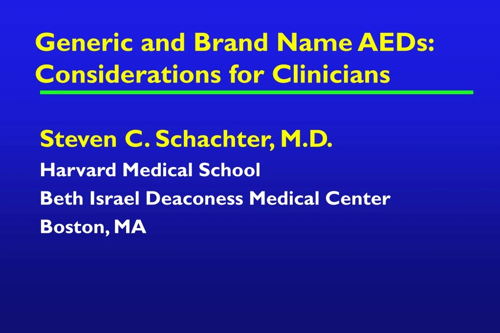 generic and brand name aeds considerations