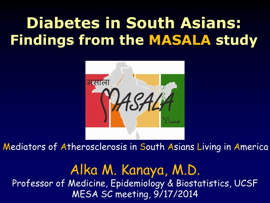 diabetes in south asians findings from the masala study